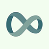 A teal infinity symbol on a light background.