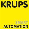 KRUPS logo on a yellow background with the words SMART AUTOMATION in blue and black text below the brand name.