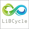 Green and blue infinity symbol with a lightning bolt, above the text LiBCycle on a white background.