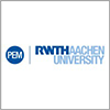 Logo of PEM RWTH Aachen University, featuring blue text and a circular PEM symbol on a white background.
