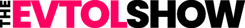 Logo with the words The EVTOL Show, where EVTOL is in bright pink and SHOW is in bold black letters.