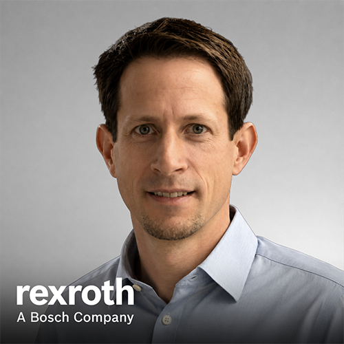 image of Dr. Andreas Letsch with Rexroth A Bosch Company logo in the corner.